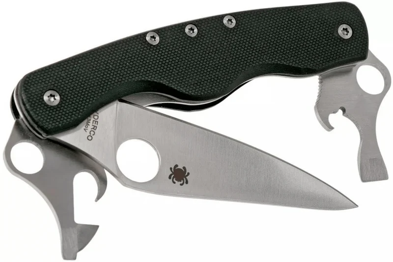 Couteau pliant Spyderco Clipitool standard C208GP manche en G10 noir 12,9cm