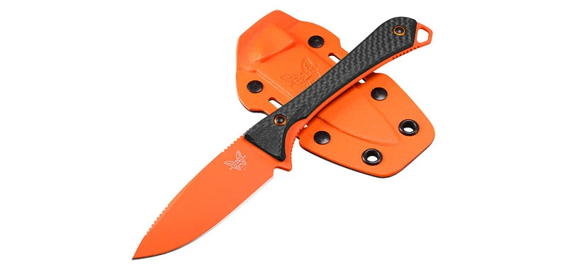 Couteau Fixe Altitude Benchmade Orange et Carbone
