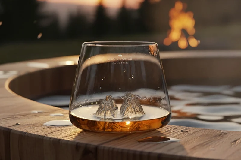Set de 2 verres à spiritueux Alaskan Maker Topographic Grand Canyon & Matterhorn en verre cristallin