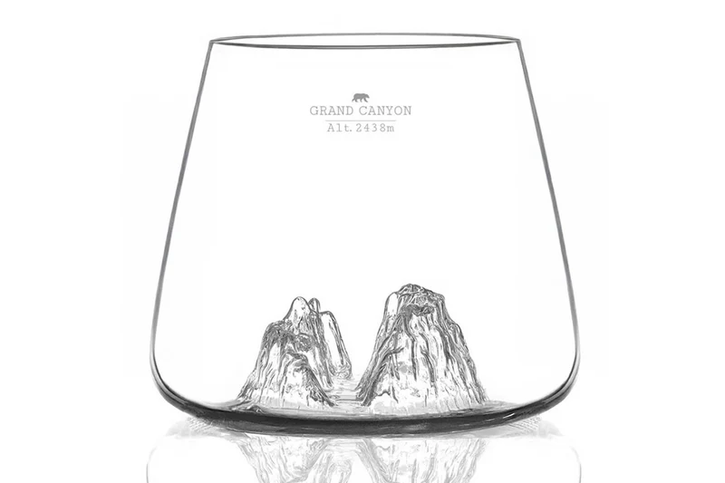 Set de 2 verres à spiritueux Alaskan Maker Topographic Grand Canyon & Matterhorn en verre cristallin
