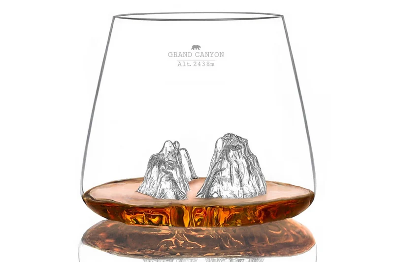 Set de 2 verres à spiritueux Alaskan Maker Topographic Grand Canyon & Matterhorn en verre cristallin