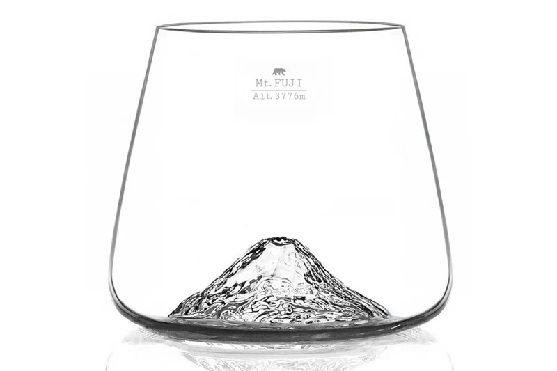 Set de 2 verres à spiritueux Alaskan Maker Topographic Mont Fuji & Denali en verre cristallin