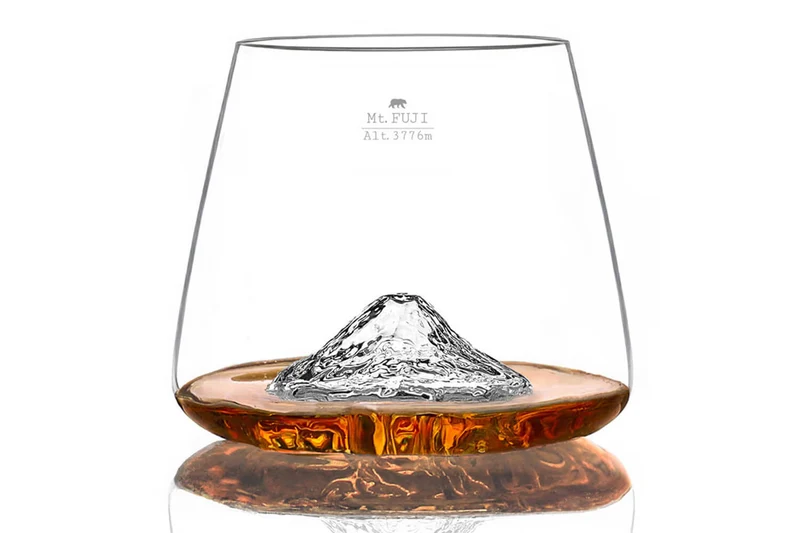 Set de 2 verres à spiritueux Alaskan Maker Topographic Mont Fuji & Denali en verre cristallin