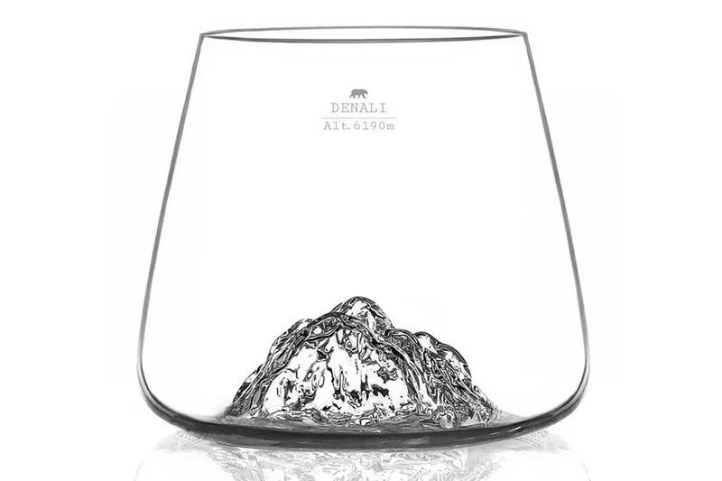 Set de 2 verres à spiritueux Alaskan Maker Topographic Mont Fuji & Denali en verre cristallin