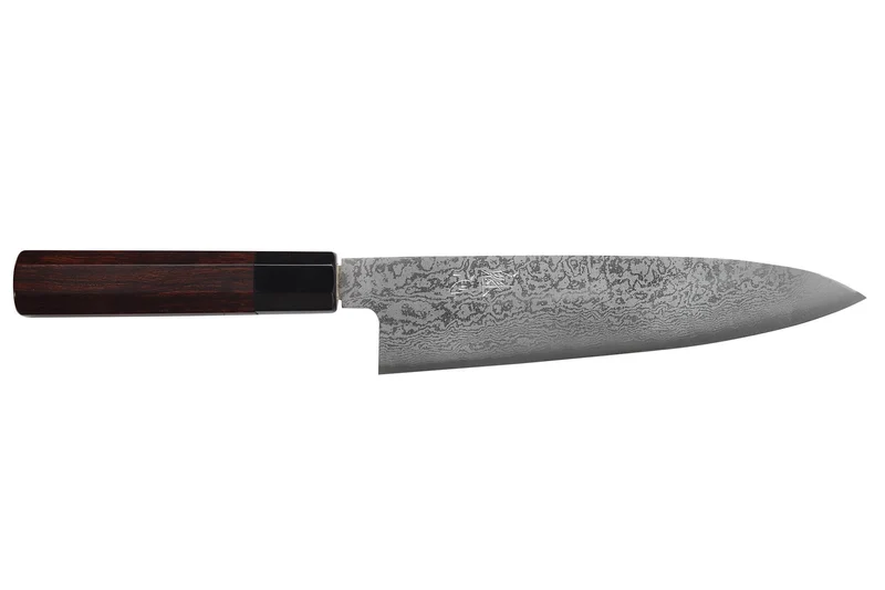 Couteau de chef 21cm japonais artisanal Nakamura Kaishin Ginsan Damas
