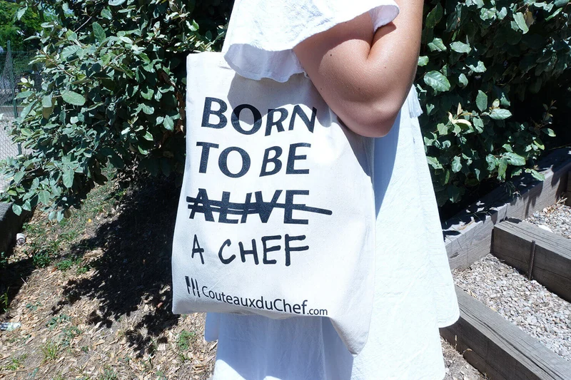 Totebag officiel "Born to be a chef" - 100% coton