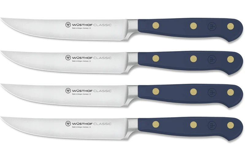 Set de 4 couteaux à steak Wüsthof Classic Colour Wild Blueberry forgés lame 12cm