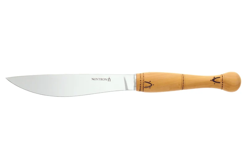 Couteau à fromage Nontron 87606 manche sabot en buis pyrogravé