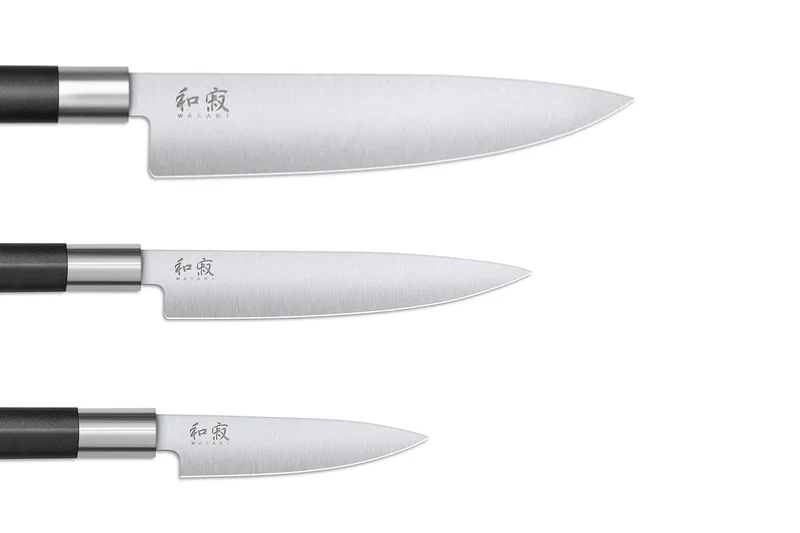 Coffret 3 couteaux Kai Wasabi Black : Universel 10cm et 15cm et Chef 20cm