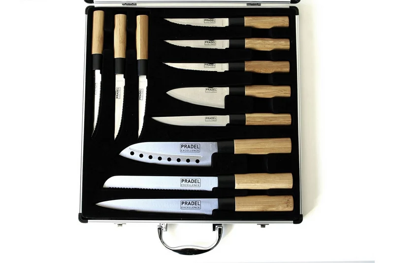 Valise de 11 Couteaux type Japonais Pradel Excellence