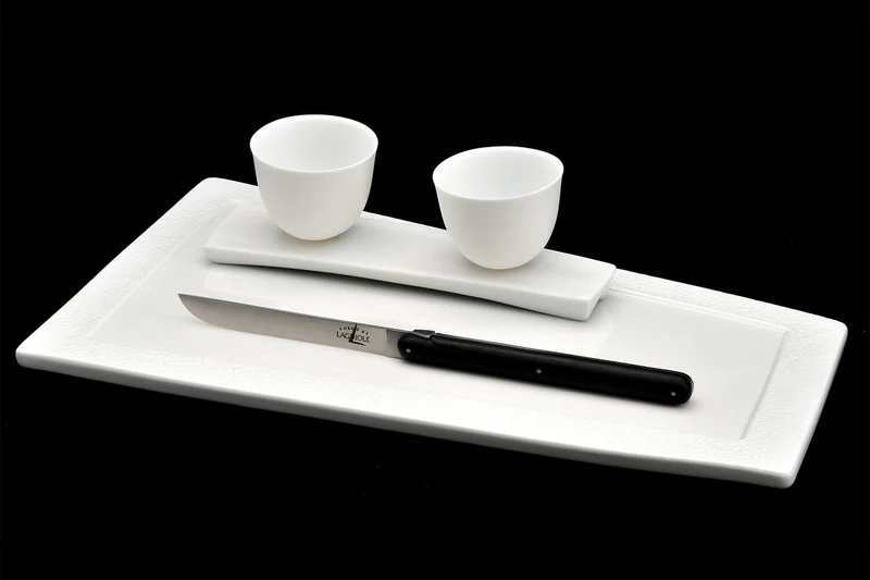 Coffret de 6 couteaux de table Forge de Laguiole Andrée Putman manches rivetés en ébène