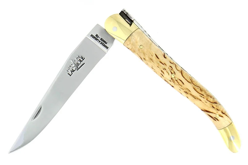 Couteau pliant Forge de Laguiole manche en bouleau 11cm mitres en laiton
