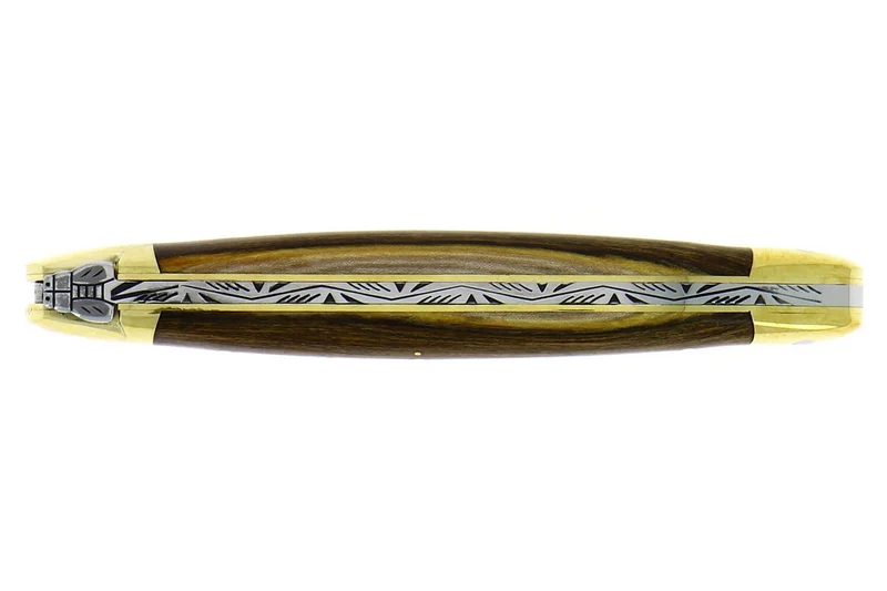 Couteau pliant Forge de Laguiole manche en pistachier 11cm mitres en laiton