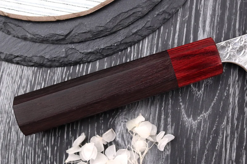 Couteau kiritsuke japonais artisanal Yoshimi Kato Minamo SG2 Tsuchime 21cm