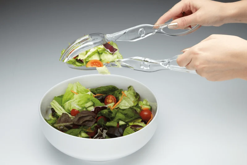 Pinces à salade KitchenCraft Scissor Action séparables en acrylique transparent