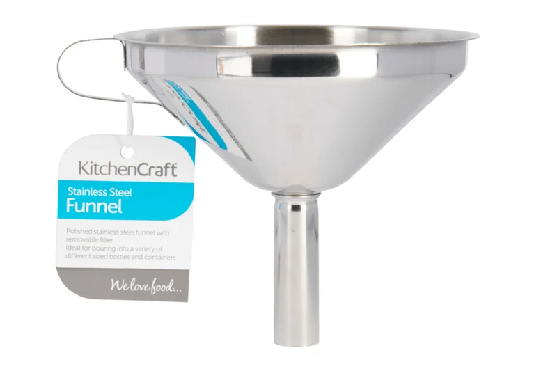 Entonnoir KitchenCraft en acier inoxydable 13cm + filtre amovible
