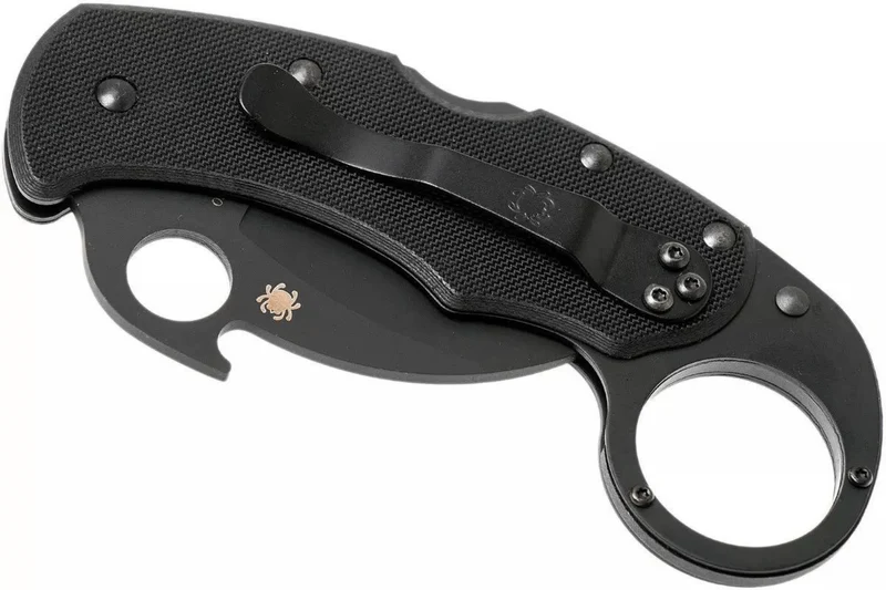 Couteau pliant Spyderco Karahawk C170GBBKP manche en G10 tout noir 11,4cm