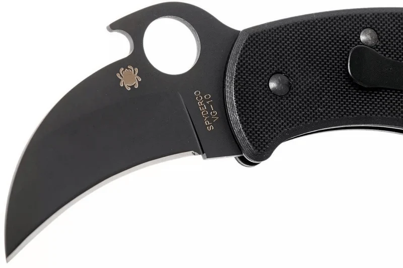 Couteau pliant Spyderco Karahawk C170GBBKP manche en G10 tout noir 11,4cm