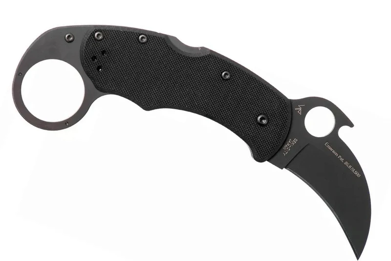 Couteau pliant Spyderco Karahawk C170GBBKP manche en G10 tout noir 11,4cm