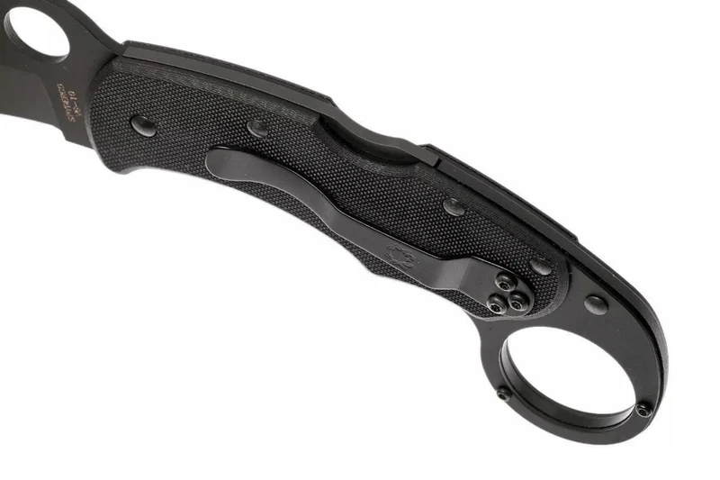 Couteau pliant Spyderco Karahawk C170GBBKP manche en G10 tout noir 11,4cm