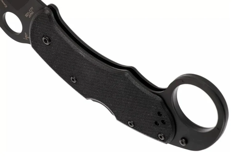 Couteau pliant Spyderco Karahawk C170GBBKP manche en G10 tout noir 11,4cm