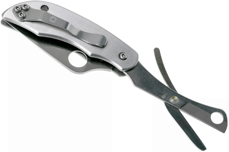 Couteau pliant Spyderco Clipitool C169P manche en acier 6,5cm + ciseau