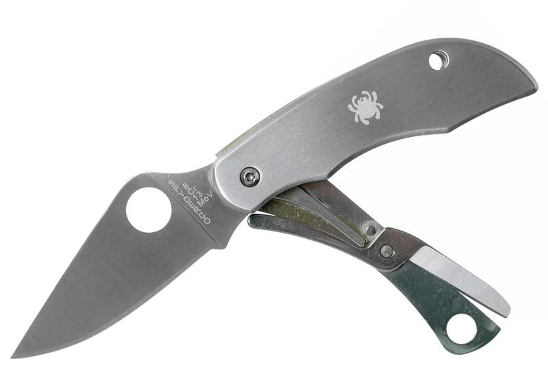 Couteau pliant Spyderco Clipitool C169P manche en acier 6,5cm + ciseau