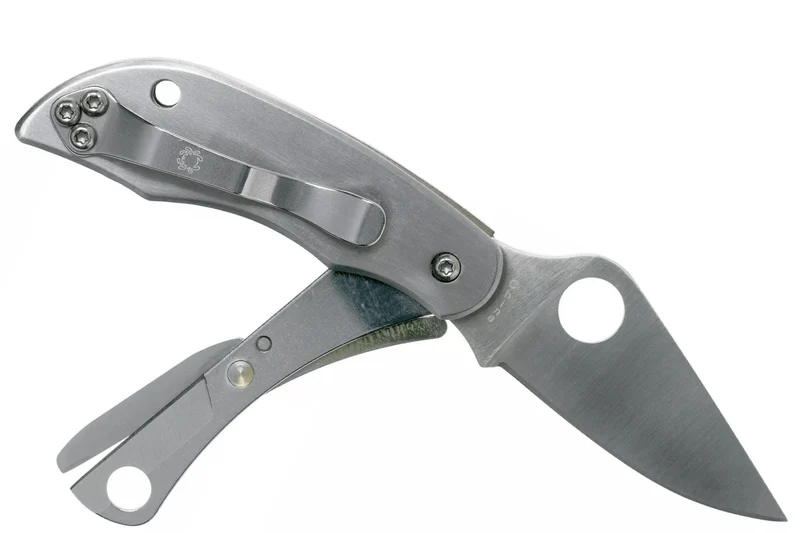 Couteau pliant Spyderco Clipitool C169P manche en acier 6,5cm + ciseau
