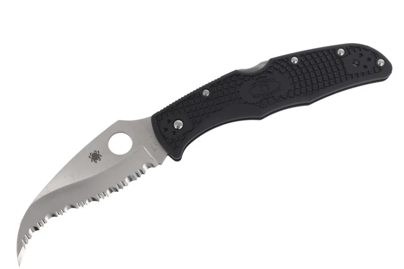 Couteau pliant Spyderco Matriarch 2 C12SBK2 denté manche en nylon/fibre de verre noir 12,6cm