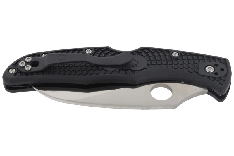 Couteau pliant Spyderco Matriarch 2 C12SBK2 denté manche en nylon/fibre de verre noir 12,6cm