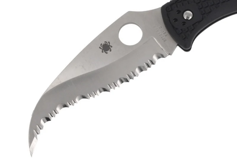 Couteau pliant Spyderco Matriarch 2 C12SBK2 denté manche en nylon/fibre de verre noir 12,6cm