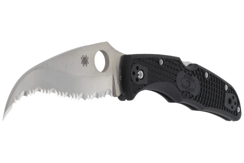 Couteau pliant Spyderco Matriarch 2 C12SBK2 denté manche en nylon/fibre de verre noir 12,6cm