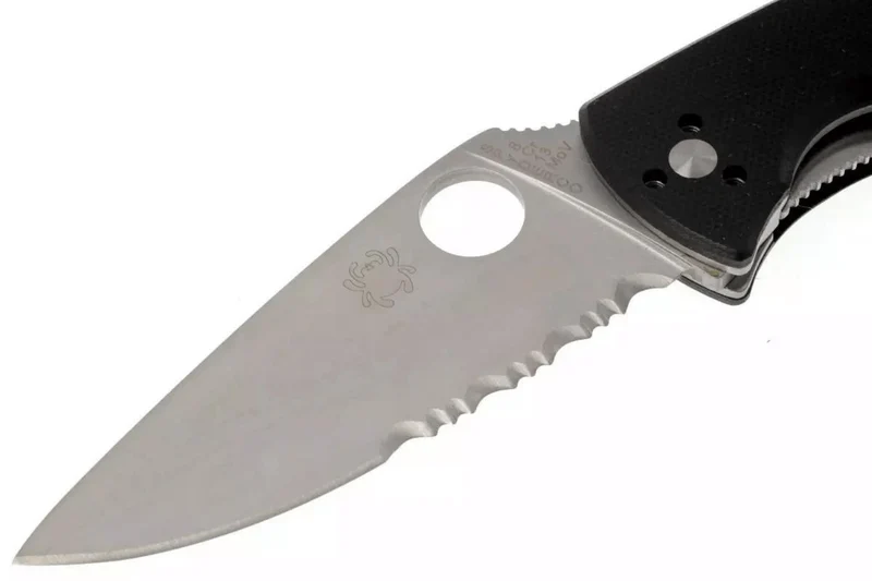 Couteau pliant Spyderco Tenacious C122GPS semi-denté manche G10 noir 11,1cm