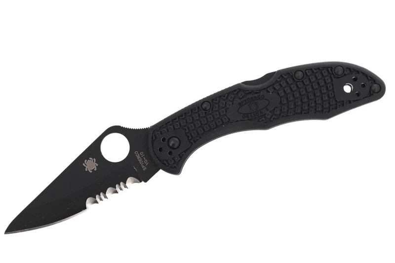Couteau pliant Spyderco Delica 4 C11PSBBK semi denté manche nylon/fibre de verre noir 10,8cm
