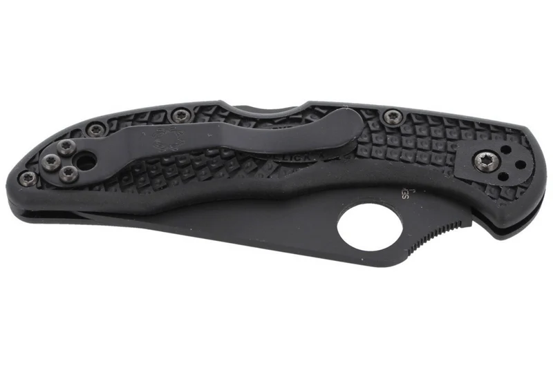 Couteau pliant Spyderco Delica 4 C11PSBBK semi denté manche nylon/fibre de verre noir 10,8cm