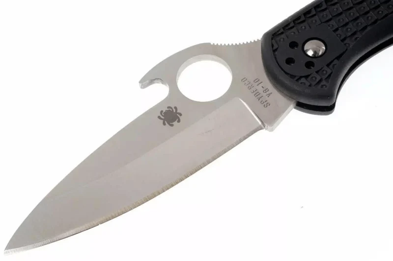 Couteau pliant Spyderco Delica 4 Wave C11PGYW manche fibre de verre noir 10,8cm
