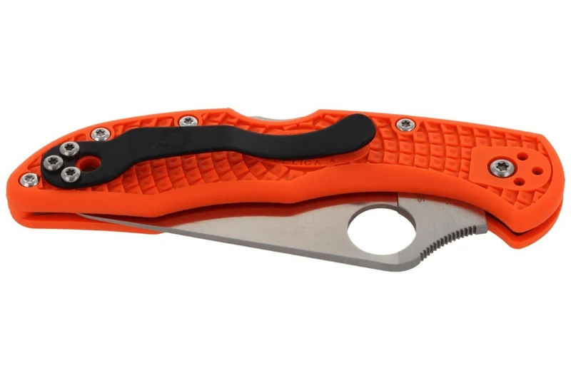 Couteau pliant Spyderco Delica 4 C11FPOR manche en nylon/fibre de verre orange 10,8cm