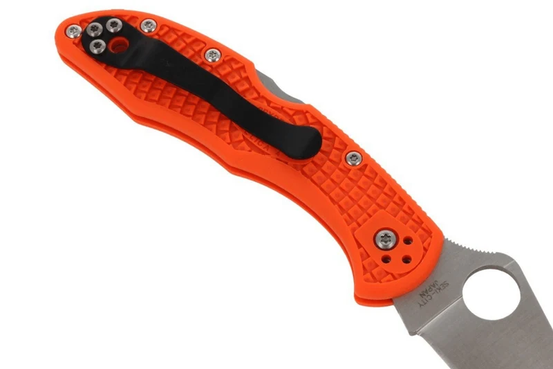 Couteau pliant Spyderco Delica 4 C11FPOR manche en nylon/fibre de verre orange 10,8cm