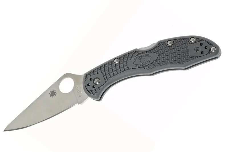 Couteau pliant Spyderco Delica 4 C11FPGY en nylon/fibre de verre gris 10,8cm