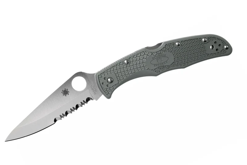 Couteau pliant Spyderco Endura 4 C10PSFG semi denté vert nylon/fibre de verre 12,6cm