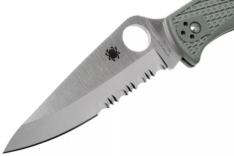 Couteau pliant Spyderco Endura 4 C10PSFG semi denté vert nylon/fibre de verre 12,6cm