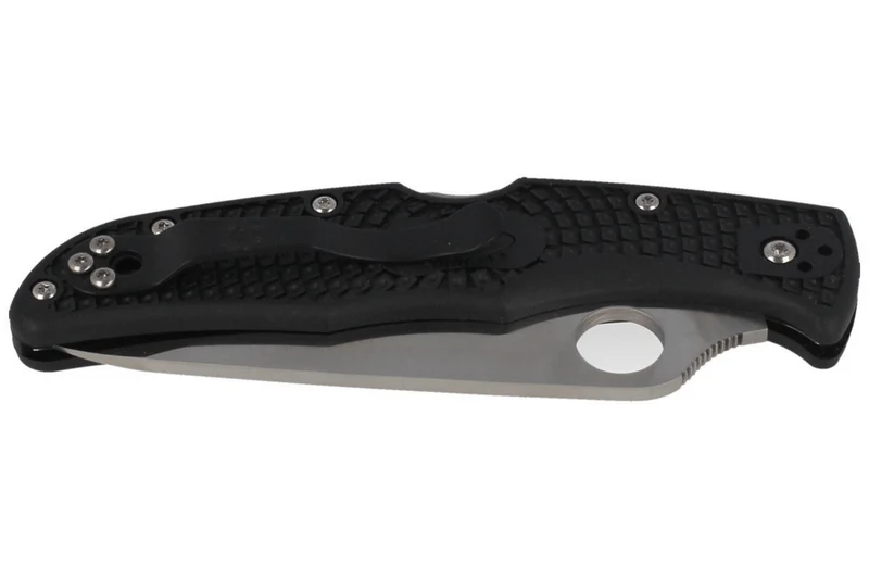 Couteau pliant Spyderco Endura 4 C10PBK biseauté en nylon/fibre de verre noir 12,6cm