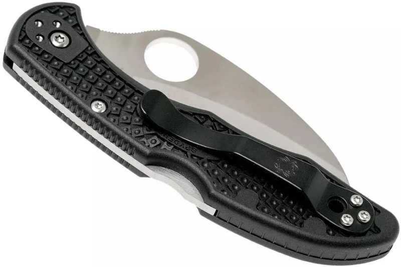 Couteau pliant Spyderco Tasman Salt 2 C106SBK2 dentelé manche nylon/fibre de verre noir 10,8cm