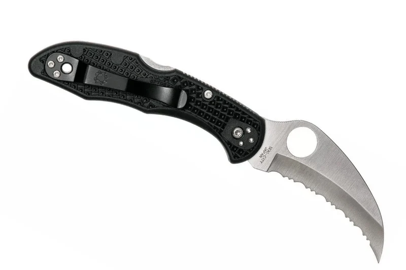Couteau pliant Spyderco Tasman Salt 2 C106SBK2 dentelé manche nylon/fibre de verre noir 10,8cm
