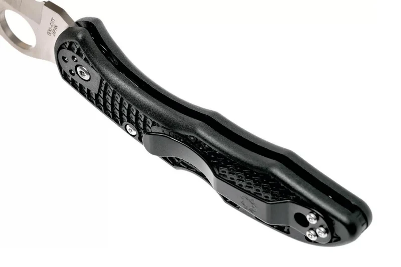 Couteau pliant Spyderco Tasman Salt 2 C106SBK2 dentelé manche nylon/fibre de verre noir 10,8cm