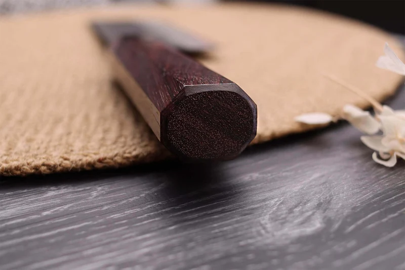 Couteau nakiri japonais artisanal Nao Yamamoto Damas AS brut de forge 16,5cm