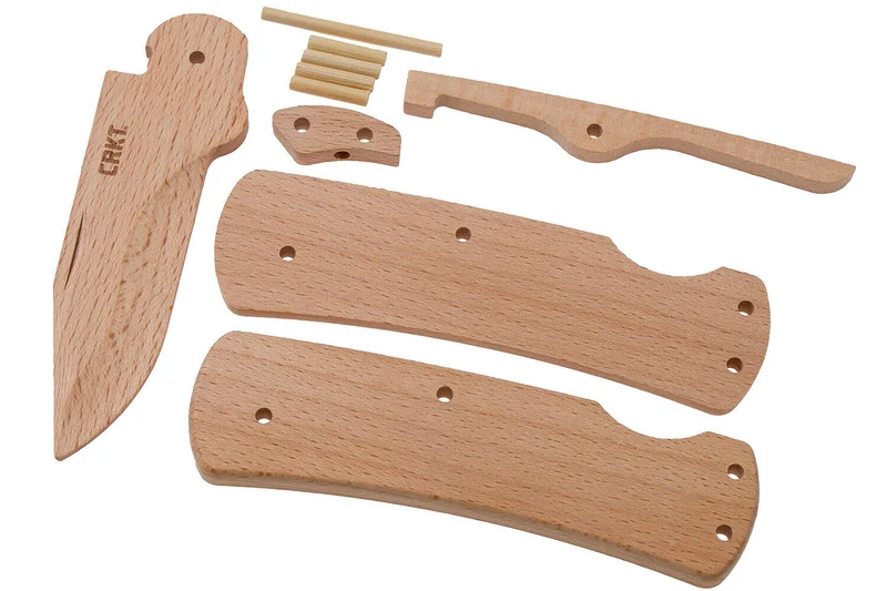 Couteau pliant CRKT NATHAN EN KIT 1032 manche hêtre 11,7cm - A monter