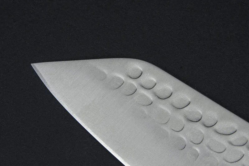 Couteau de chef kiritsuke Kotai lame martelée 20cm manche ébène avec fourreau