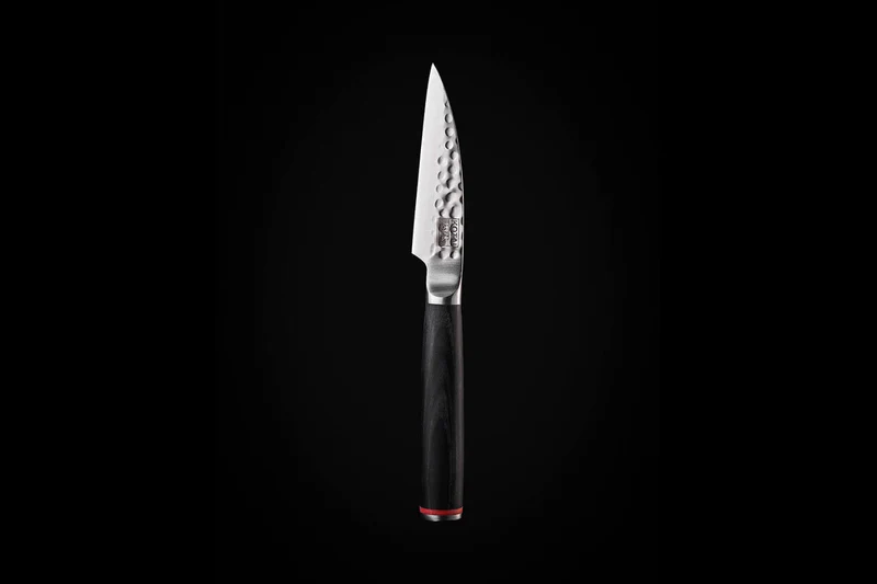 Couteau d'office Kotai lame martelée 10cm manche pakkawood avec fourreau