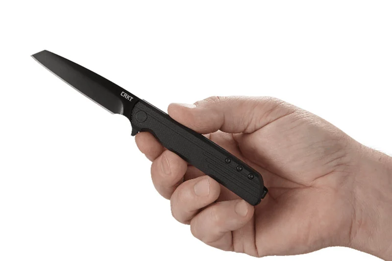 Couteau pliant CRKT LCK + TANTO BLACK-OUT 3802K manche nylon/fibres de verre 10,5cm